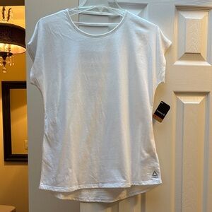 2/$10 Reebok Women's Bar Back Tee Shirt Top Medium Activewear Pure White NWT
